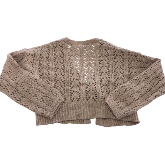 Victoria's Secret Cardigan Womens Small Pink Cropped Tie Front Open Knit Bolero - Picture 2 of 6